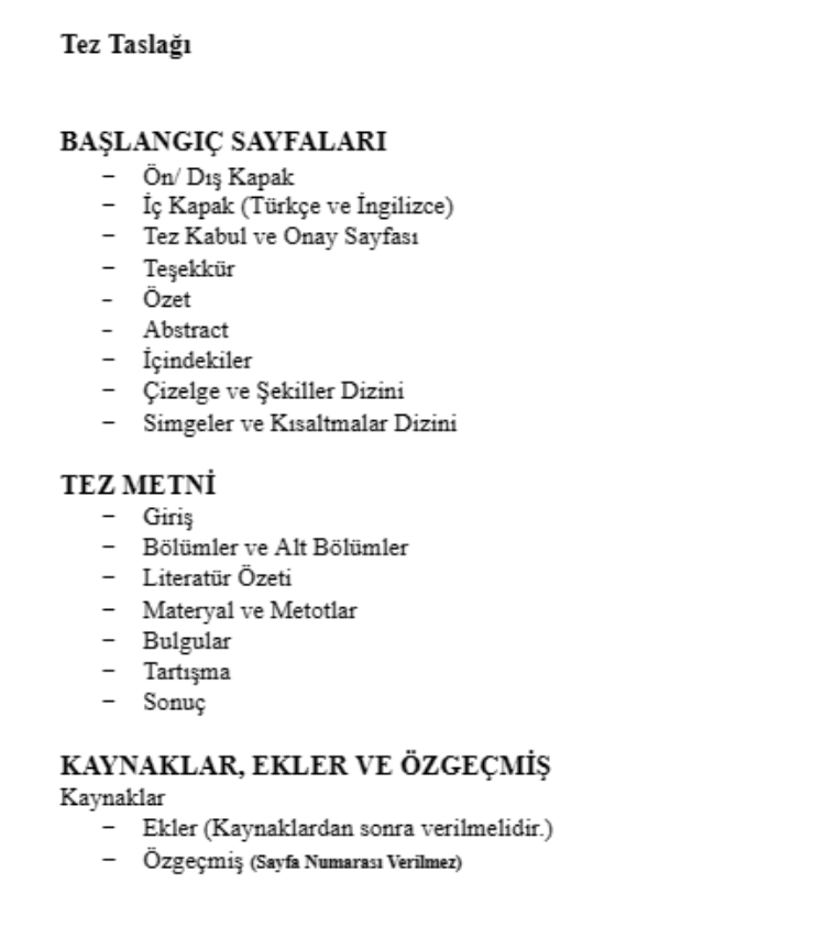 Tez Taslağı Nedir?